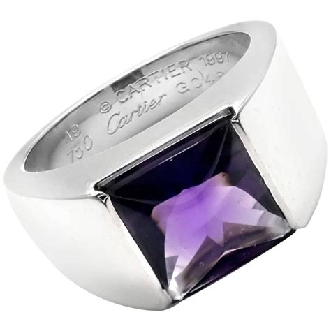 cartier amethyst tank ring|cartier ring tank francaise.